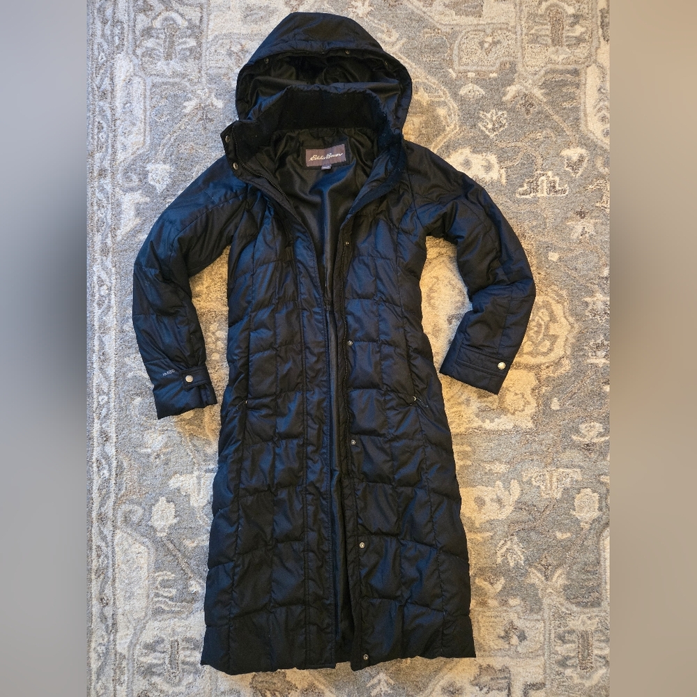 Women's Black Long Puffer Coat